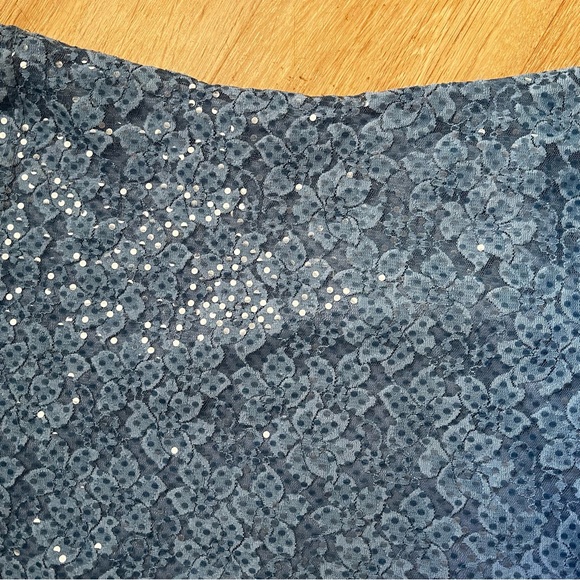 Vintage 90s Y2K Sequin Square Neck Lace Top - Picture 6 of 7